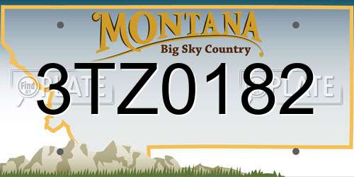 3TZ0182 Montana License Plate