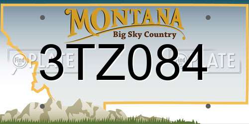 3TZ084 Montana License Plate
