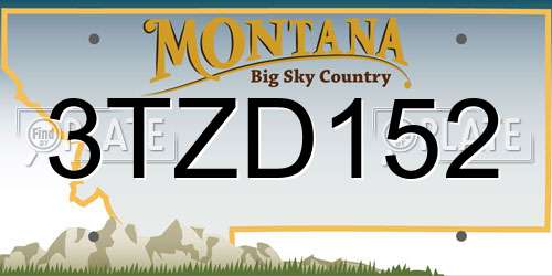 3TZD152 Montana License Plate