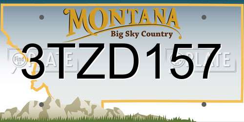 3TZD157 Montana License Plate