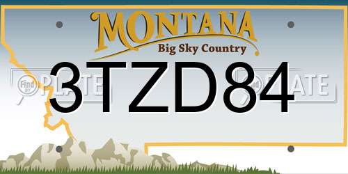 3TZD84 Montana License Plate