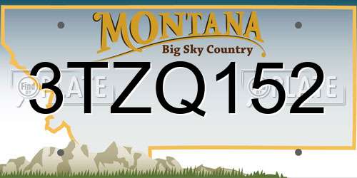 3TZQ152 Montana License Plate