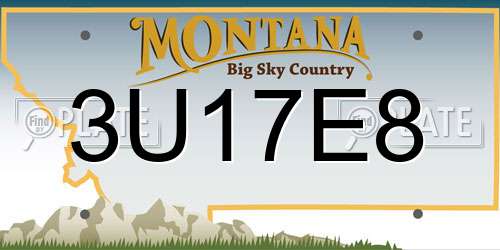 3U17E8 Montana License Plate