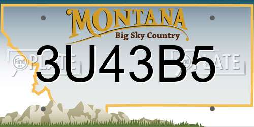 3U43B5 Montana License Plate