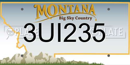 3UI235 Montana License Plate