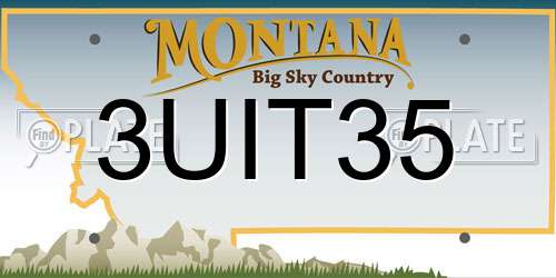 3UIT35 Montana License Plate