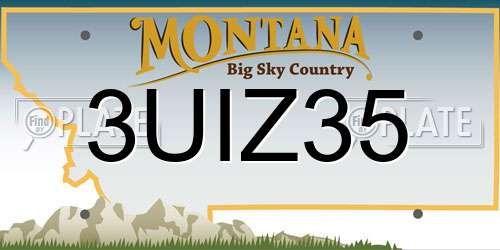 3UIZ35 Montana License Plate