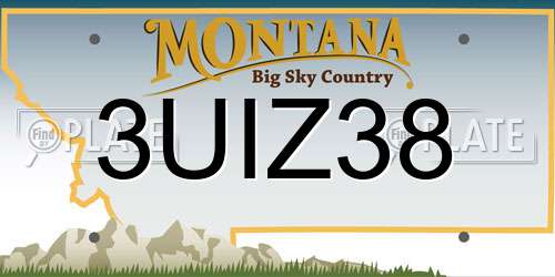 3UIZ38 Montana License Plate