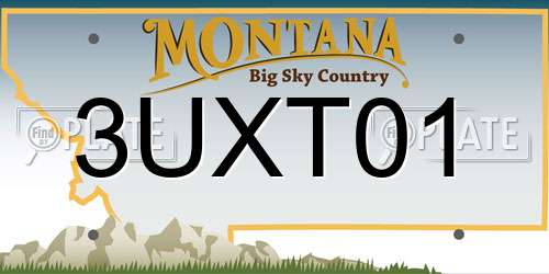3UXT01 Montana License Plate