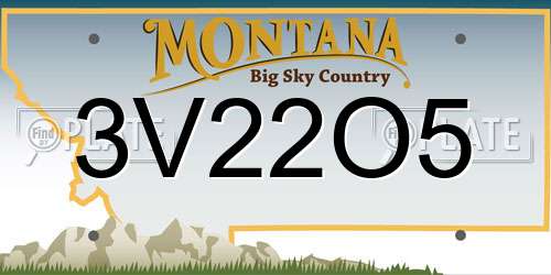 3V22O5 Montana License Plate