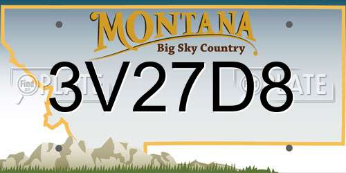 3V27D8 Montana License Plate