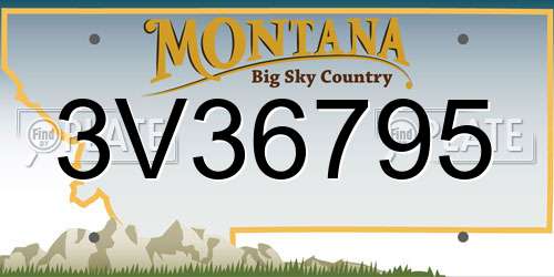 3V36795 Montana License Plate