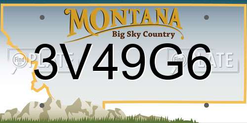 3V49G6 Montana License Plate
