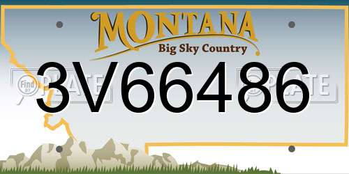 3V66486 Montana License Plate