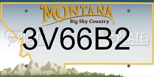 3V66B2 Montana License Plate