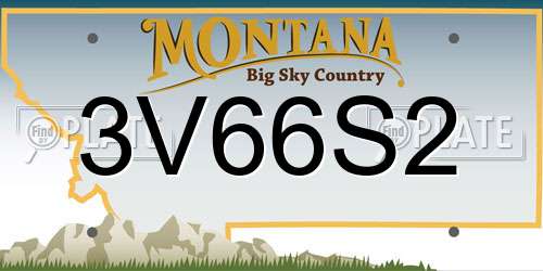 3V66S2 Montana License Plate