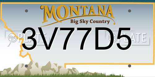 3V77D5 Montana License Plate