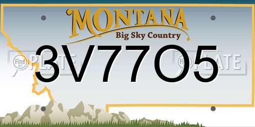 3V77O5 Montana License Plate