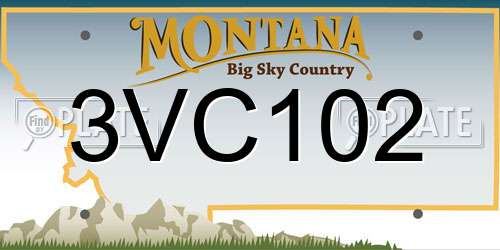 3VC102 Montana License Plate