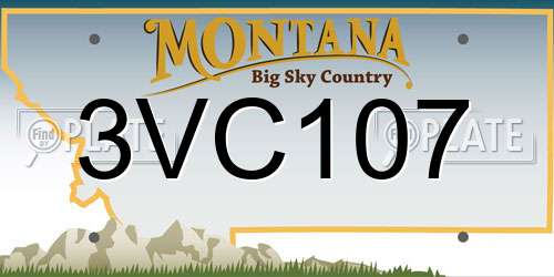 3VC107 Montana License Plate