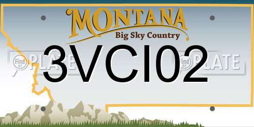 3VCI02 Montana License Plate