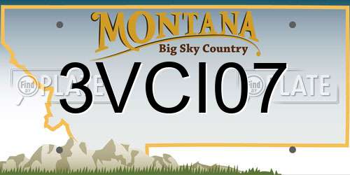 3VCI07 Montana License Plate