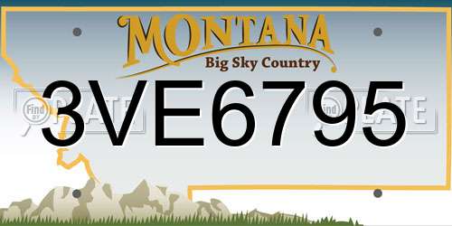 3VE6795 Montana License Plate