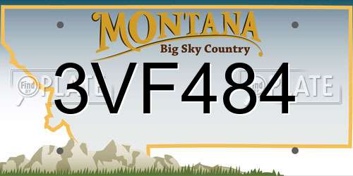 3VF484 Montana License Plate