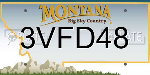 3VFD48 Montana License Plate
