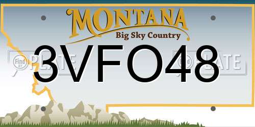 3VFO48 Montana License Plate