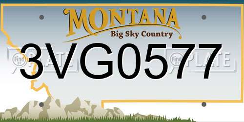 3VG0577 Montana License Plate