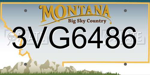 3VG6486 Montana License Plate
