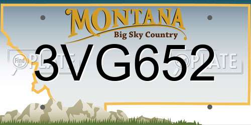 3VG652 Montana License Plate