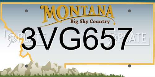 3VG657 Montana License Plate