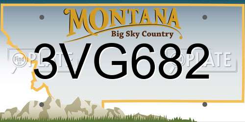 3VG682 Montana License Plate