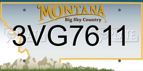3VG7611 Montana License Plate