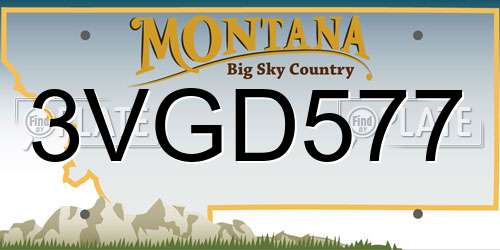3VGD577 Montana License Plate