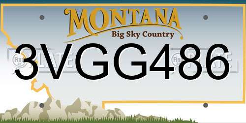 3VGG486 Montana License Plate