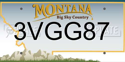 3VGG87 Montana License Plate