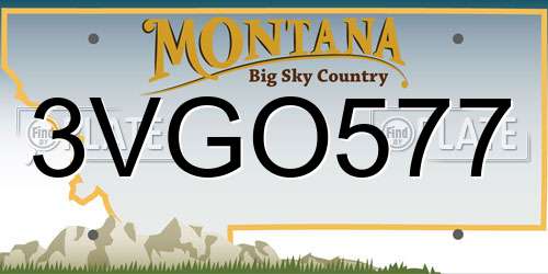 3VGO577 Montana License Plate