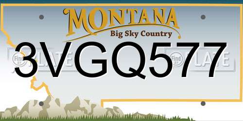 3VGQ577 Montana License Plate