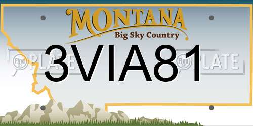 3VIA81 Montana License Plate