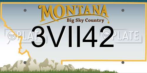 3VII42 Montana License Plate