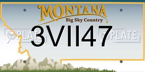 3VII47 Montana License Plate