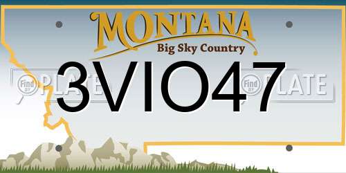 3VIO47 Montana License Plate
