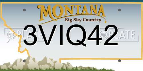 3VIQ42 Montana License Plate