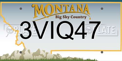 3VIQ47 Montana License Plate