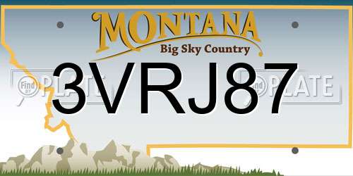 3VRJ87 Montana License Plate
