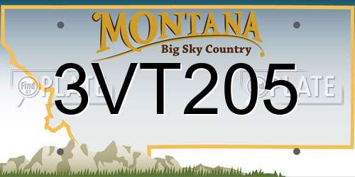 3VT205 Montana License Plate