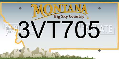 3VT705 Montana License Plate